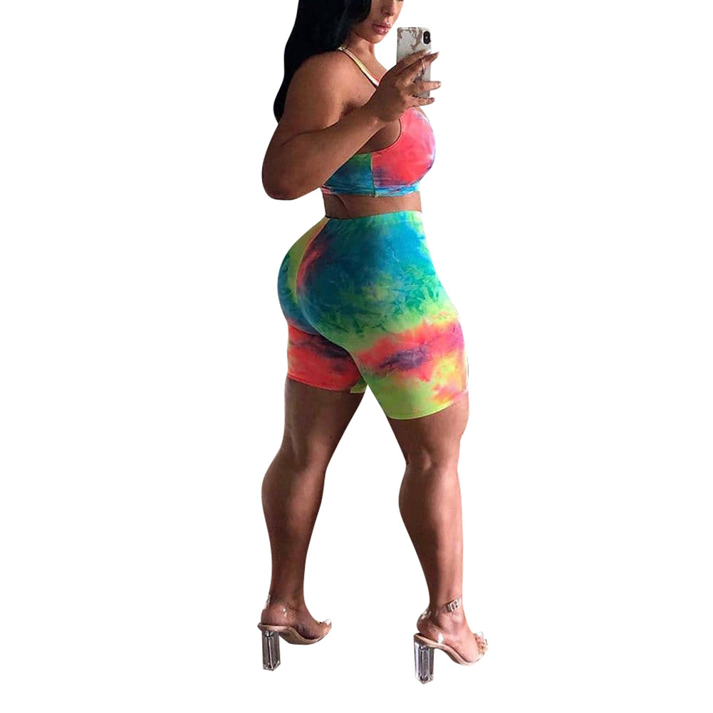 Two-piece tie-dye sportswear