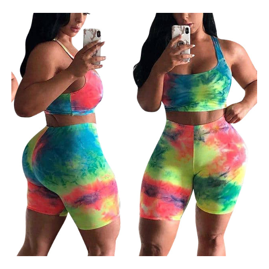 Two-piece tie-dye sportswear