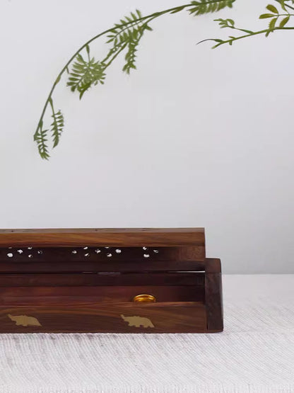 Sandal Wood Ebony Incense Box Joss-stick Base Incense Holder (Retail Price £28.61)