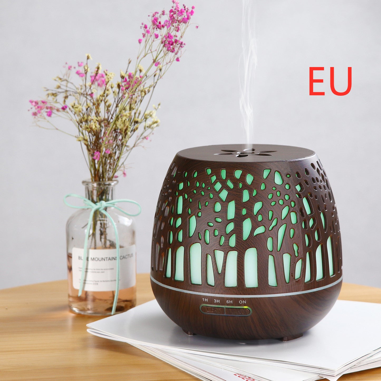 Room essential oil aroma diffuser hollow colorful ultrasonic humidifier