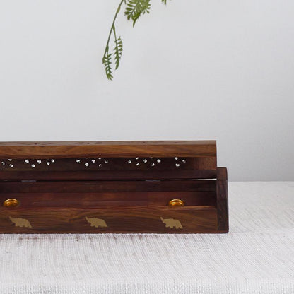 Sandal Wood Ebony Incense Box Joss-stick Base Incense Holder (Retail Price £28.61)