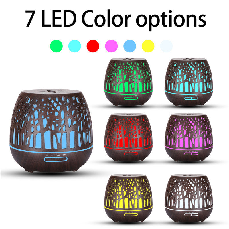 Room essential oil aroma diffuser hollow colorful ultrasonic humidifier