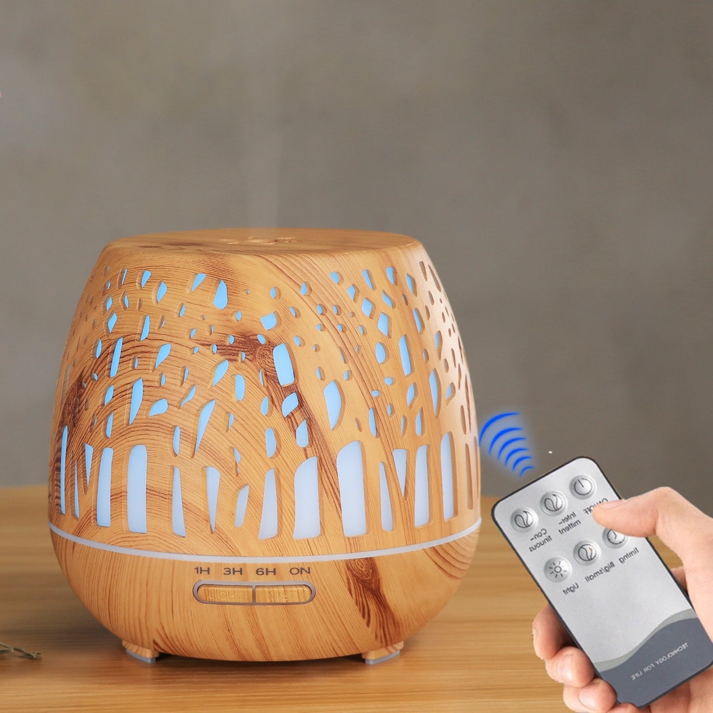 Room essential oil aroma diffuser hollow colorful ultrasonic humidifier